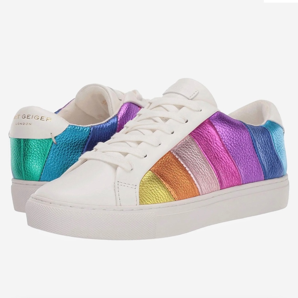 Cute Kurt Geiger London Kids Mini Lane Stripe Sneakers, Little Girl's Size 3 M